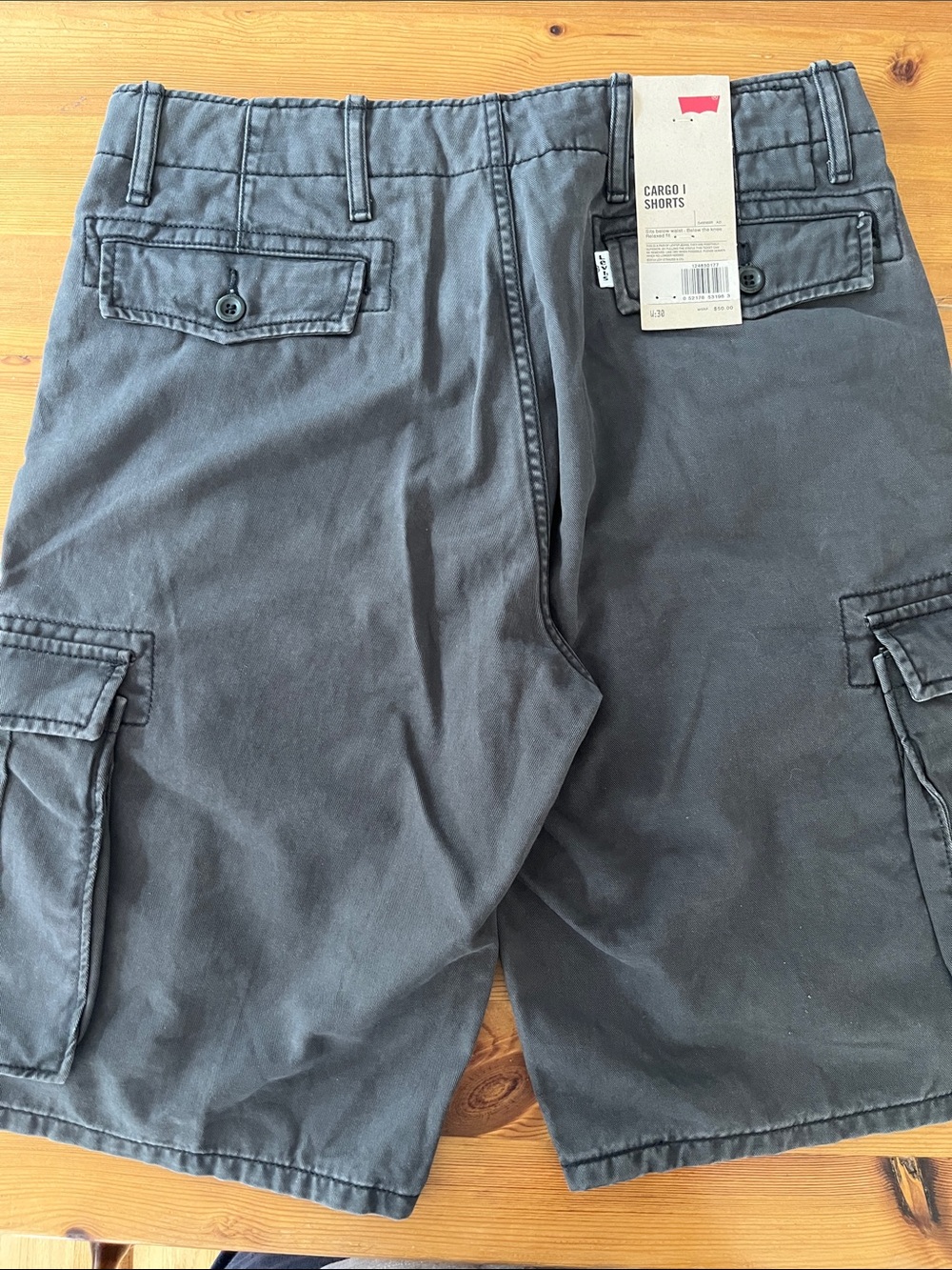 Brand New Levi’s Men's Cargo Shorts - Gray, w 30